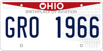 OH license plate GRO1966