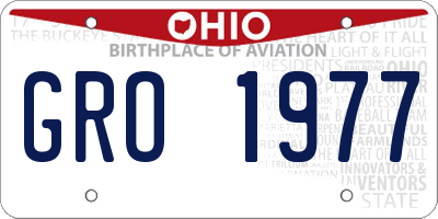 OH license plate GRO1977