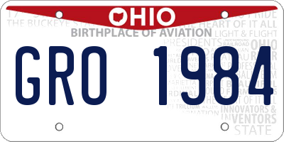 OH license plate GRO1984