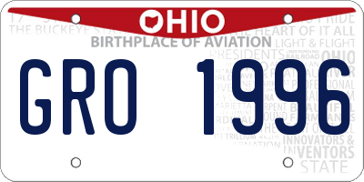 OH license plate GRO1996