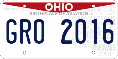 OH license plate GRO2016