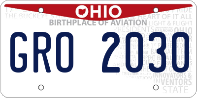 OH license plate GRO2030