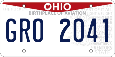 OH license plate GRO2041