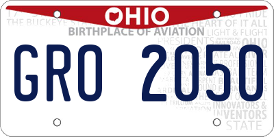 OH license plate GRO2050