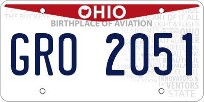 OH license plate GRO2051
