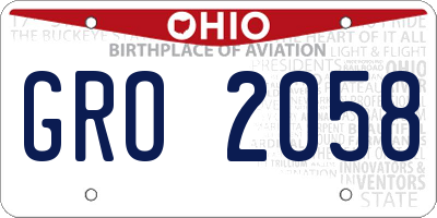 OH license plate GRO2058