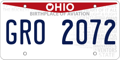 OH license plate GRO2072