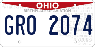 OH license plate GRO2074