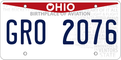 OH license plate GRO2076