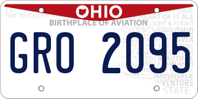 OH license plate GRO2095