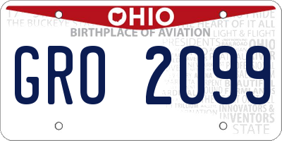 OH license plate GRO2099