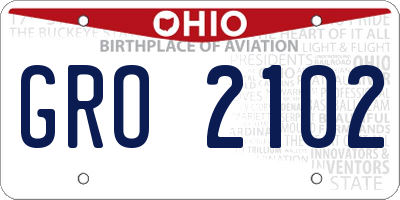 OH license plate GRO2102