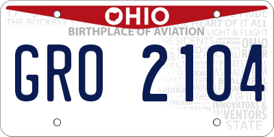 OH license plate GRO2104