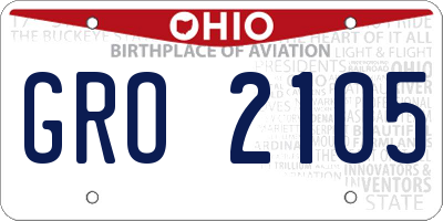 OH license plate GRO2105