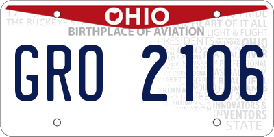 OH license plate GRO2106