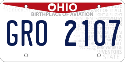 OH license plate GRO2107