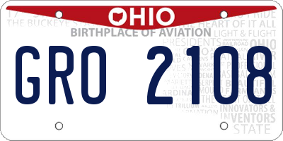 OH license plate GRO2108