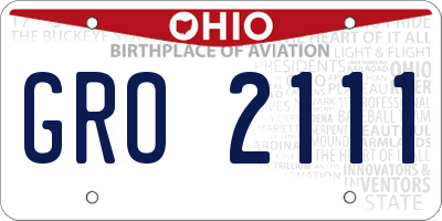OH license plate GRO2111