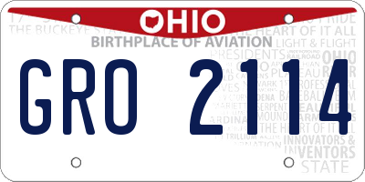 OH license plate GRO2114