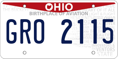 OH license plate GRO2115