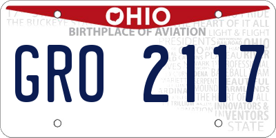OH license plate GRO2117
