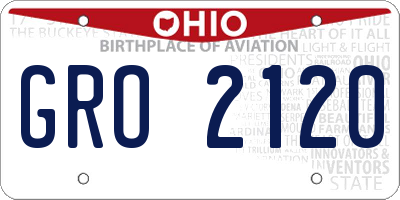 OH license plate GRO2120