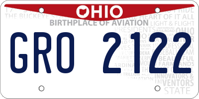 OH license plate GRO2122