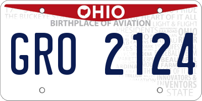 OH license plate GRO2124
