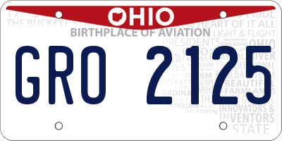 OH license plate GRO2125