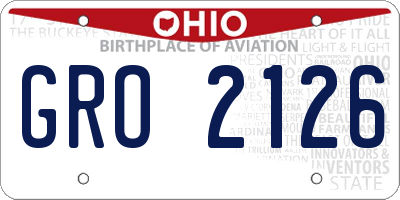 OH license plate GRO2126