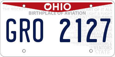 OH license plate GRO2127