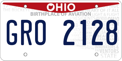 OH license plate GRO2128