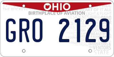 OH license plate GRO2129