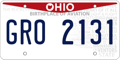 OH license plate GRO2131