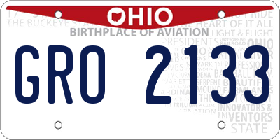 OH license plate GRO2133