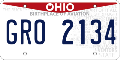 OH license plate GRO2134