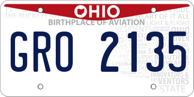 OH license plate GRO2135