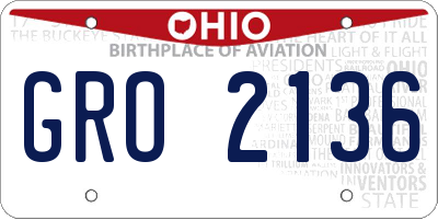 OH license plate GRO2136