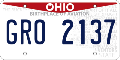 OH license plate GRO2137