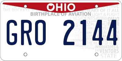 OH license plate GRO2144