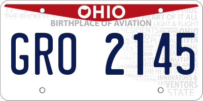 OH license plate GRO2145