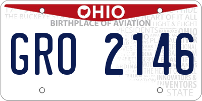 OH license plate GRO2146