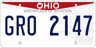 OH license plate GRO2147