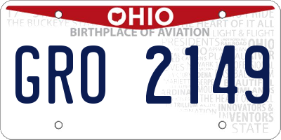 OH license plate GRO2149