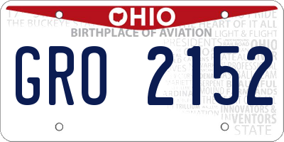 OH license plate GRO2152