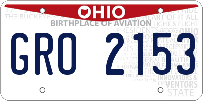 OH license plate GRO2153