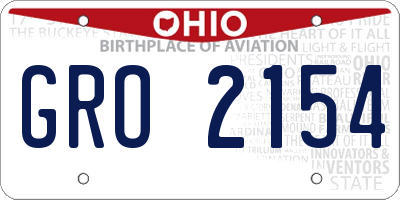 OH license plate GRO2154