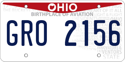 OH license plate GRO2156
