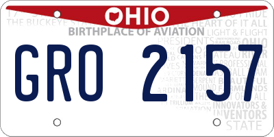 OH license plate GRO2157