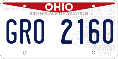OH license plate GRO2160